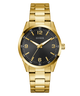 Gold watch with black dial on a white background GW0965G2