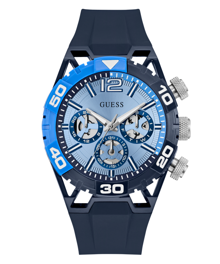 GW0966G1 GUESS Mens Blue Multi-function Watch on a white background