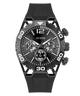 GUESS Mens Black Multi-function Watch with detailed face on a white background