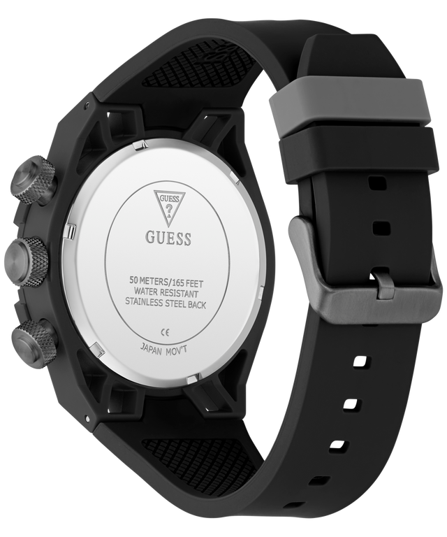 side of GUESS Mens Black Multi-function Watch