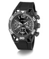 GUESS Mens Black Multi-function Watch with detailed face on a white background