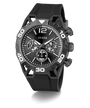 GUESS Mens Black Multi-function Watch with detailed face on a white background
