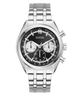 Silver GUESS Mens Silver Tone Multi-function Watch with black face on a white background