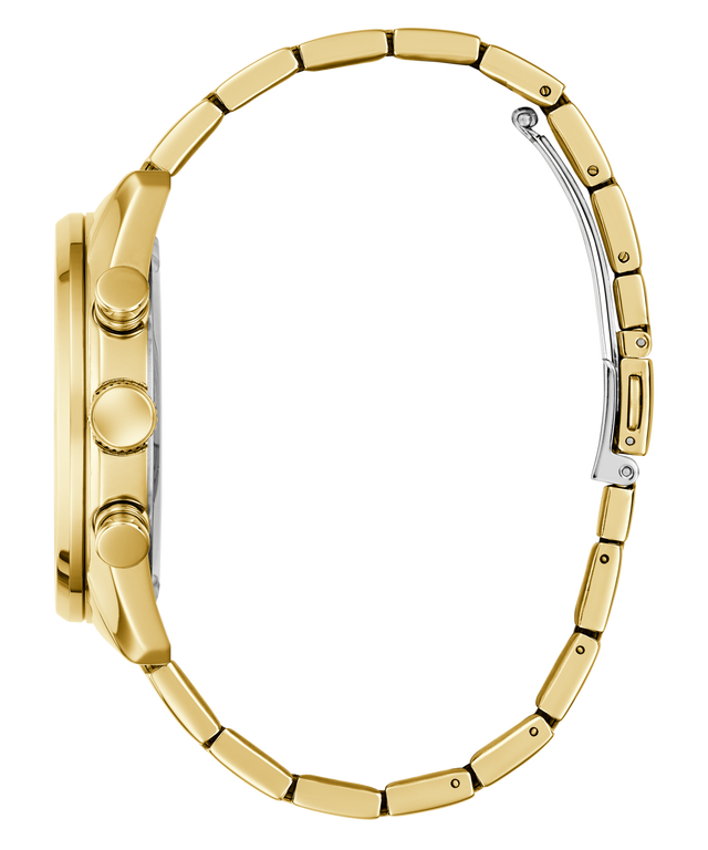 Gold watch case on a white background