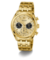GUESS Mens Gold Tone Multi-function Watch with a visible brand logo on a white background