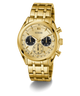 GUESS Mens Gold Tone Multi-function Watch with a visible brand logo on a white background