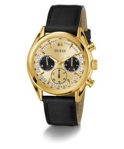 Gold GW0972G2 with black leather strap on a white background