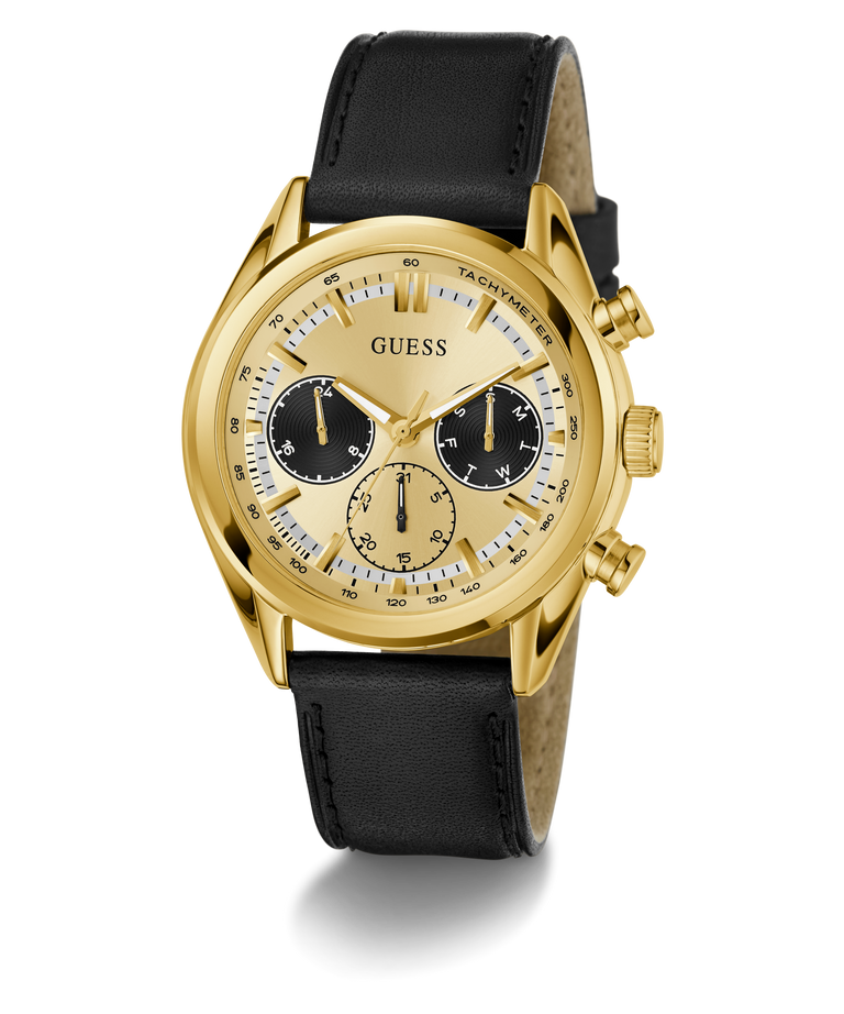 Gold GW0972G2 with black leather strap on a white background