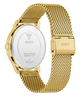 GUESS Mens Gold Tone Analog Watch with mesh band on a white background