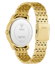 Gold GUESS Mens Gold Tone Multi-function Watch with a white face on a white background