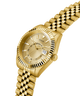 Gold watch with a detailed face on a white background lifestyle