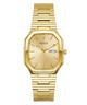 GUESS Mens Gold Tone Date Watch with a visible brand logo on a white background