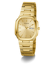 GUESS Mens Gold Tone Date Watch with a visible brand logo on a white background