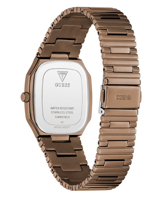 GUESS Mens Coffee Date Watch with visible Guess branding on a white background