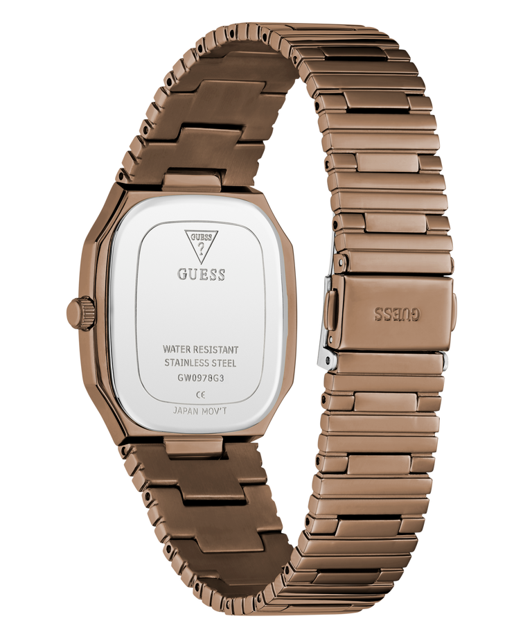 GUESS Mens Coffee Date Watch with visible Guess branding on a white background