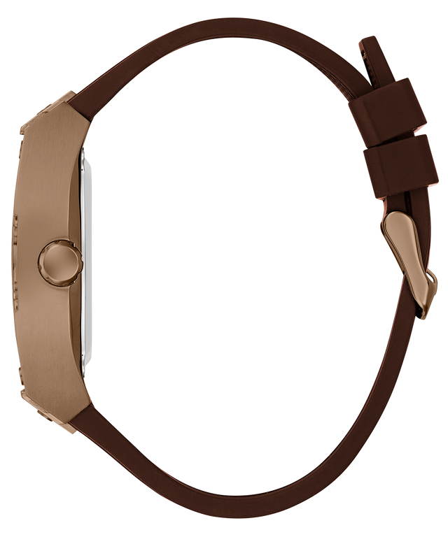 Watch with a brown strap on a white background