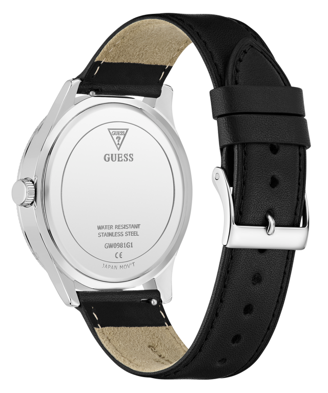 GUESS Mens Black Silver Tone Analog Watch GW0981G1 caseback