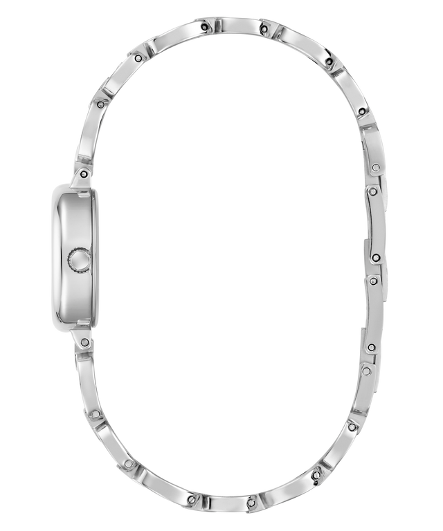 GUESS Ladies Silver Tone Analog Watch on a white background