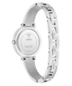 Silver Guess watch with a white background