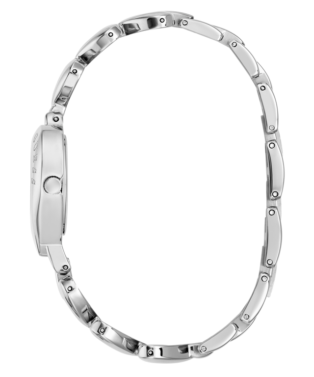 GUESS Ladies Valerie Silver Tone Analog Watch on a white background
