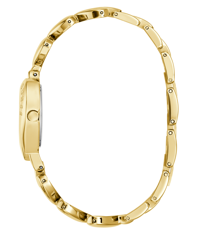 Gold watch GUESS Ladies Valerie Gold Tone Analog Watch on a white background