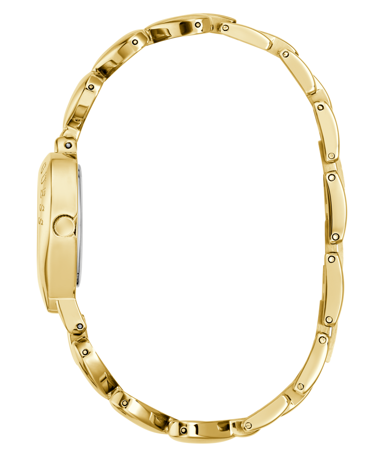 Gold watch GUESS Ladies Valerie Gold Tone Analog Watch on a white background