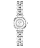 GUESS Ladies Silver Tone Analog Watch with beaded bracelet on a white background