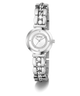 GUESS Ladies Silver Tone Analog Watch with a bracelet on a white background