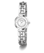 GUESS Ladies Silver Tone Analog Watch with a bracelet on a white background