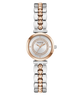 Silver and rose gold watch with a clear background