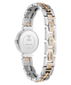 Silver and rose gold watch with visible brand logo on a white background