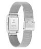 Silver Guess GUESS Ladies Silver Tone Analog Watch with mesh band on a white background