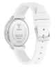 White Guess watch with a detailed back view on a white background