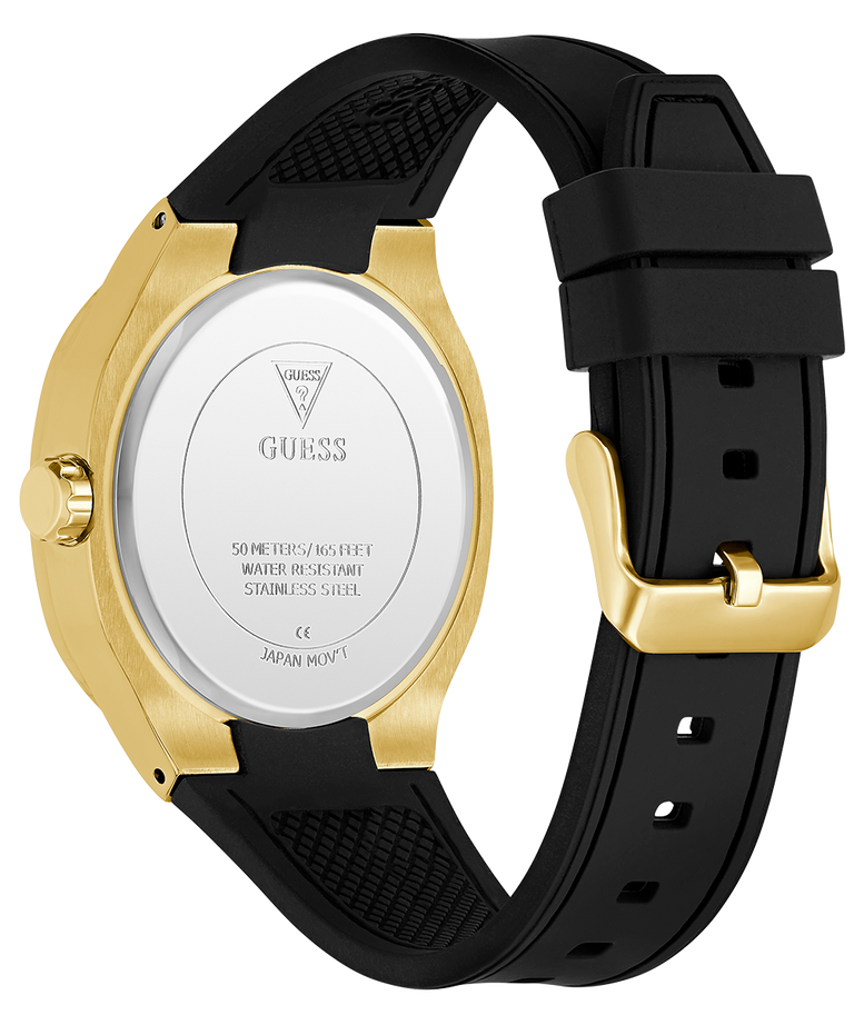 GUESS Headline GW1005G2 Mens Black Gold Tone Analog Watch GUESS GUESS Headline GW1005G2 Mens Black Gold Tone Analog Watch GUESS