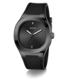 GUESS Mens BLACK Analog Watch with a textured face on a white background