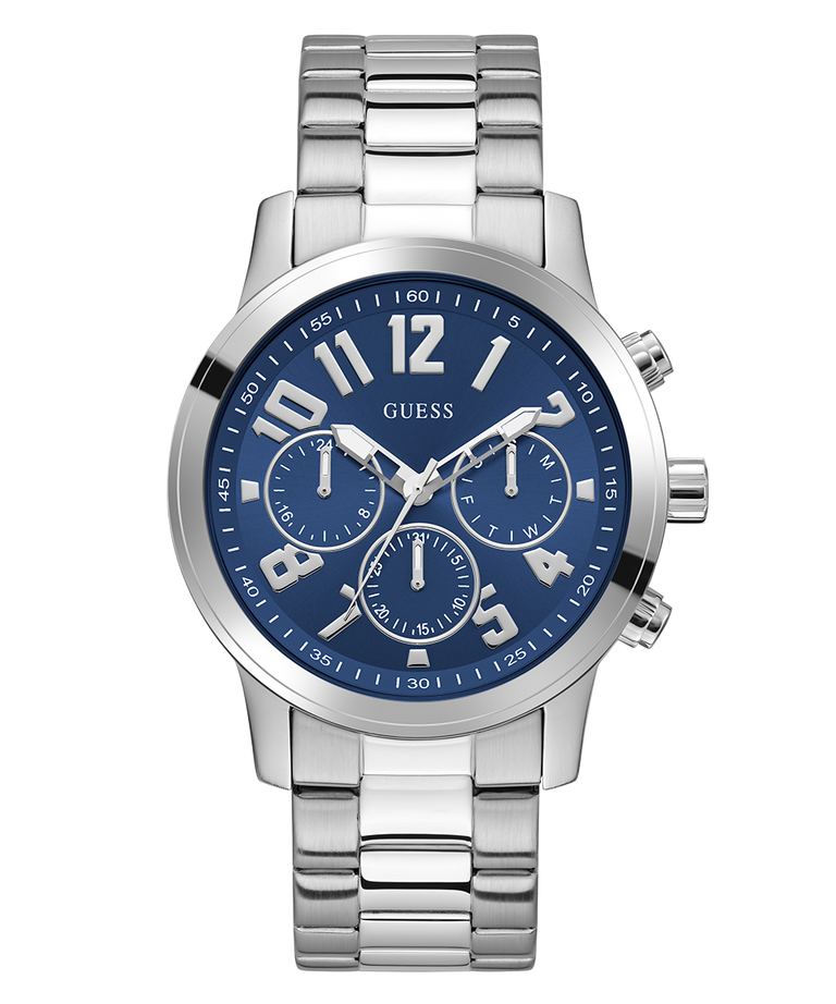 GUESS Mens Silver Tone Analog Watch
