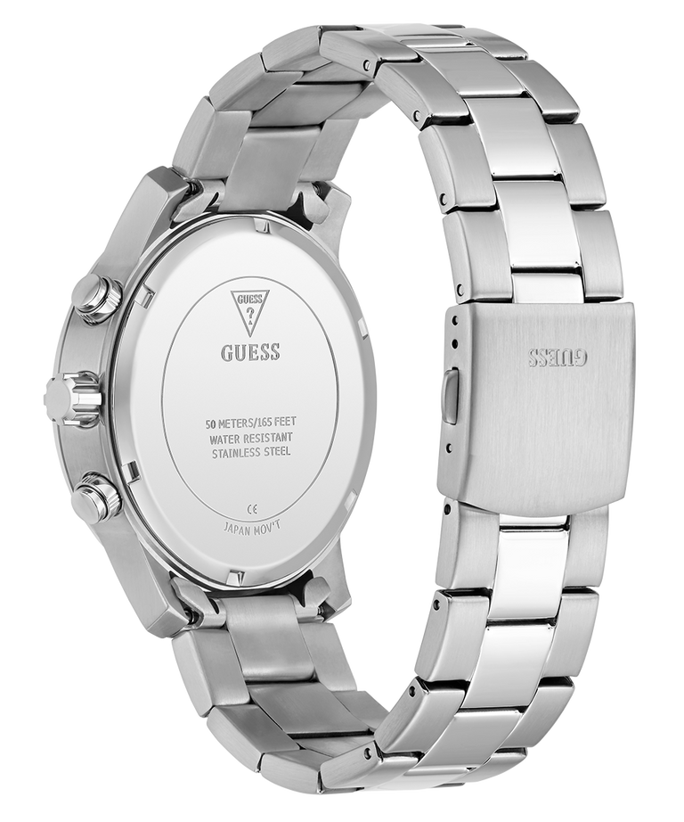 GUESS Mens Silver Tone Analog Watch