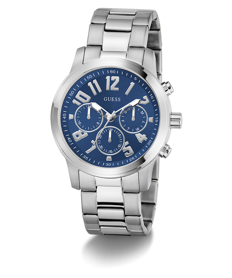 GUESS Mens Silver Tone Analog Watch