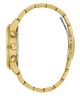 Gold watch strap on a white background