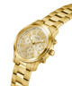 Gold watch with a detailed face on a white background lifestyle