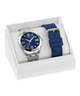 GUESS Mens Silver Tone Analog Watch Gift Set