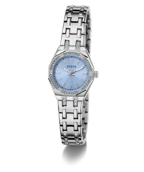 GUESS Ladies Silver Tone Multi-function Watch with Swarovski 