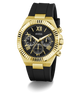 GUESS Mens Equity Black Gold Tone Multi-function Watch angle