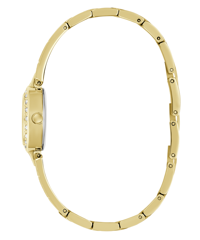 Gold watch with a white background