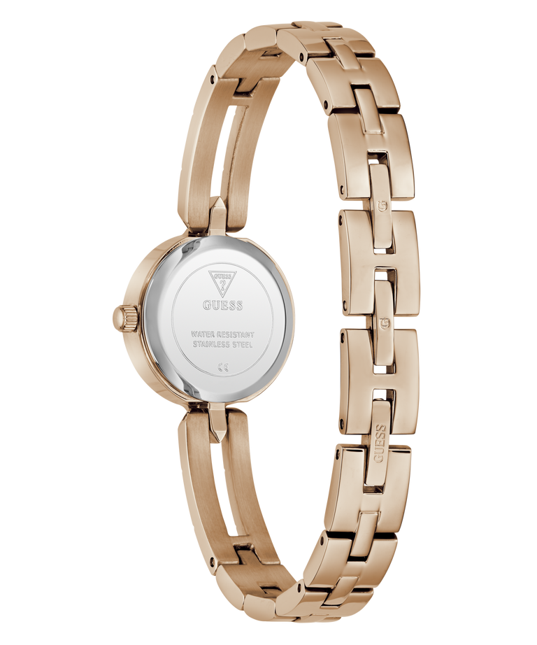 GUESS Ladies Rose Gold Tone Analog Watch caseback