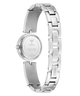 Silver Guess watch with a white background