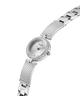 Silver GUESS Ladies Silver Tone Analog Watch with detailed band on a white background lifestyle