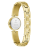 Gold GUESS Ladies Gold Tone Analog Watch with visible brand logo on a white background