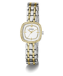 GUESS Ladies Hazel 2-Tone Analog Watch with a white face on a white background