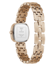 Rose Gold watch with a chain-like band on a white background